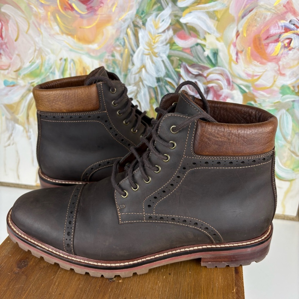 Warfield & Grand Leather Cap Toe Boots Men’s 9.5 Brown Lace Up